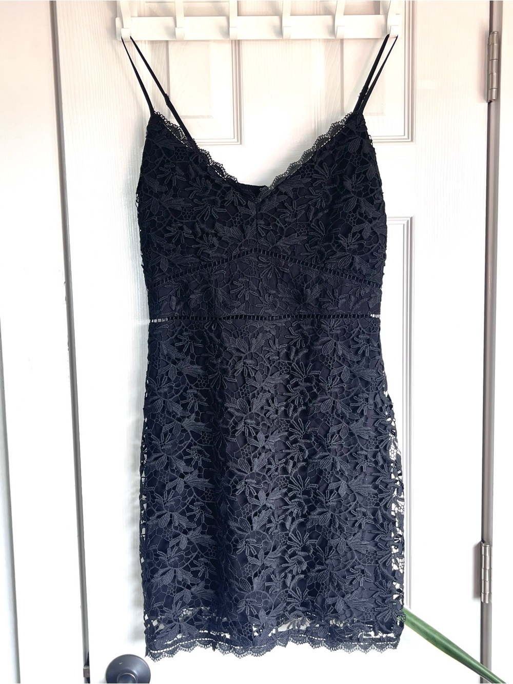 Abercrombie Black Floral Lace Slip Mini Dress